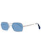 Polaroid Sunglasses with Silver Metal Frame and Blue Lens PLD6068/S 56L/KS