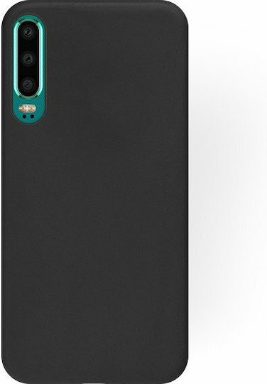 Forcell Soft Umschlag Rückseite Silikon Schwarz (Huawei P30)