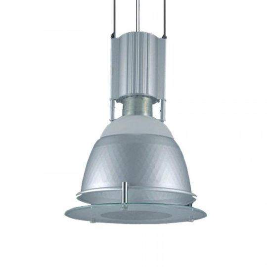 DIL XF28G Φωτιστικό Καμπάνα G8.5 Ασημί Ø28xΥ187cm