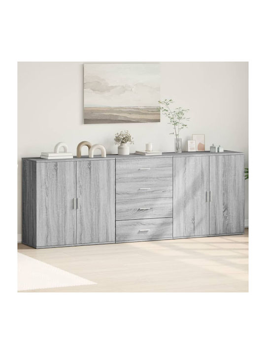 Sideboard Wooden Grey Sonoma 218x38x80cm