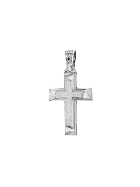 Triantos White Gold Cross 14K