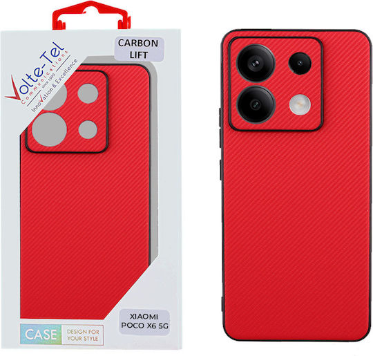 Volte-Tel Carbon Lift Back Cover Σιλικόνης Κόκκινο (Redmi Note 13 Pro 5G / Poco X6)