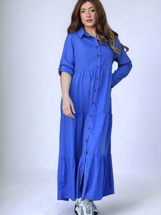 Raiden Maxi Shirt Dress Dress Blue