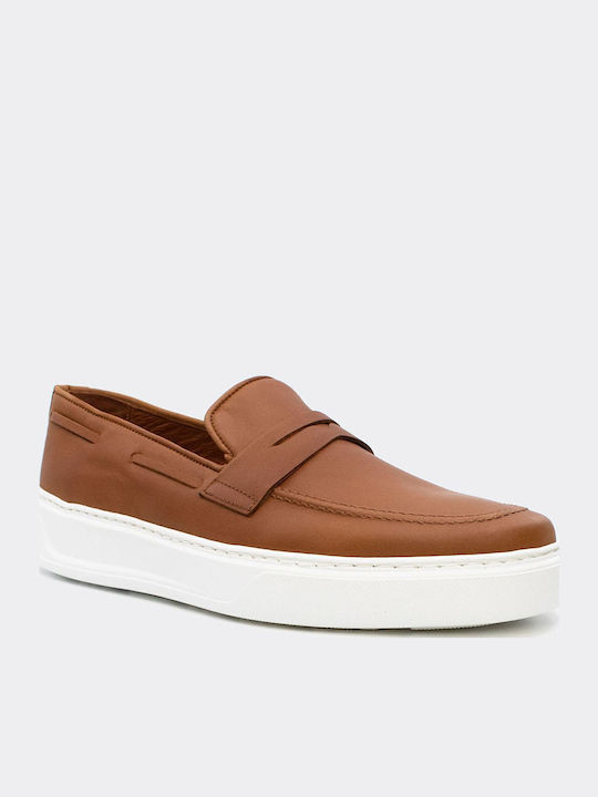 Leder Herren Mokassins in Tabac Braun Farbe