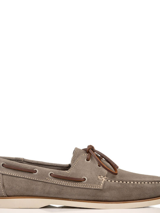Ace Δερμάτινα Ανδρικά Boat Shoes σε Γκρι Χρώμα