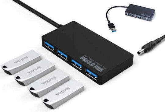 USB 3.0 Hub 4 Anschlüsse mit USB-A Verbindung und Externe Stromversorgung (1027782610)