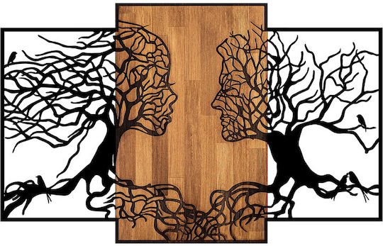 Megapap 3D Mixed Art Tree Love Black Wooden Wall Decor 125x3x79cm