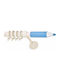 Anartisi Metallic Curtain Pole Pencil Double with Rail Φ25mm 240cm Ecru Blue