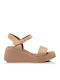 Damenplattformen Beige