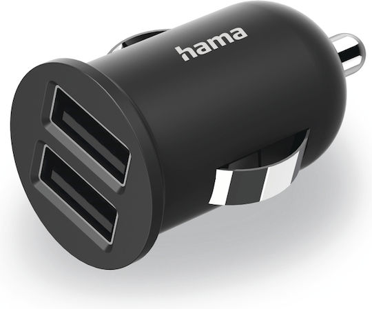 HAMA Auto Φορτιστής Αυτοκινήτου 12W 1.2A με Θύρες: 2xUSB-A Καφέ Χρώμα