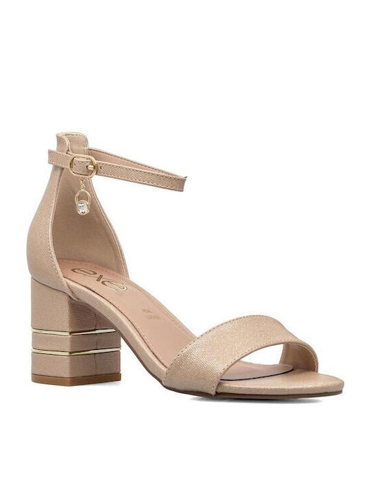 Exe Women's Sandals with Ankle Strap Gold