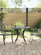 Garten- und Outdoor-Möbelsets mit Sonnenschirmhalter Schwarz 3 Stück
