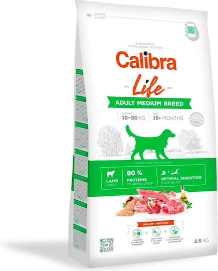 Calibra 2.5kg Ξηρά Τροφή χωρίς Σιτηρά για Ενήλικους Σκύλους Μεσαίων Φυλών με Αρνί