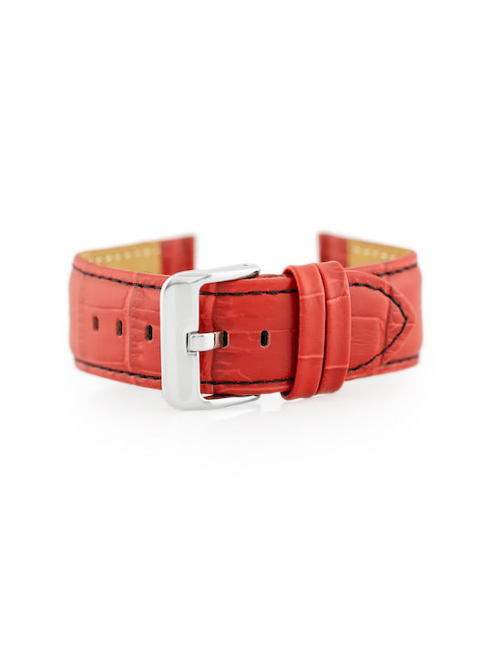 Bisset Leather Strap Red 22mm