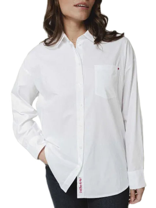 C'est Beau La Vie Women's Long Sleeve Shirt White