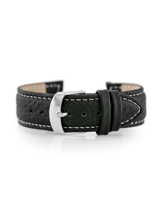 Pacific Leather Strap Black 18mm