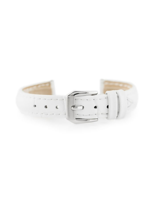 Pacific Leather Strap White 12mm