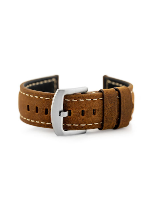 Pacific Leather Strap Brown 22mm