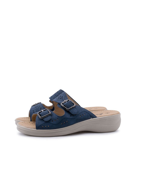 Love4shoes Damenplattformen Blau