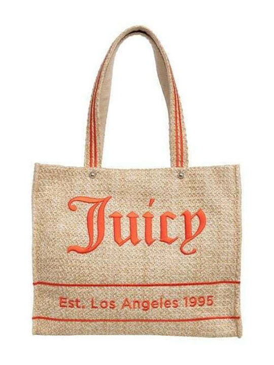 Juicy Couture Ψάθινη Τσάντα Θαλάσσης Καφέ