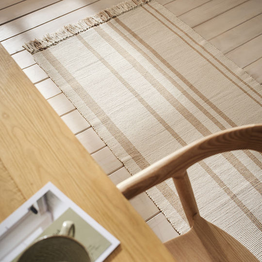 Gofis Home Harlow Teppich Rechteckig Sommer Baumwolle mit Fransen Beige 312/06