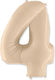 Balloon Shape Number 4 Ivory Satin Cream 90 cm ...