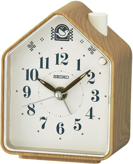 Seiko Silent Tabletop Clock with Indicators with Alarm Clock Brown QHP011B