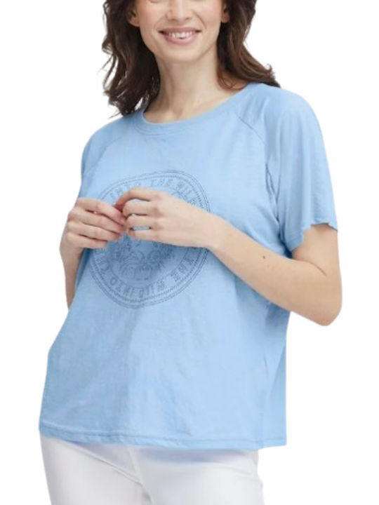 Fransa Damen T-Shirt Blau