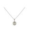 Necklace Rosette from White Gold 18k with Diamond