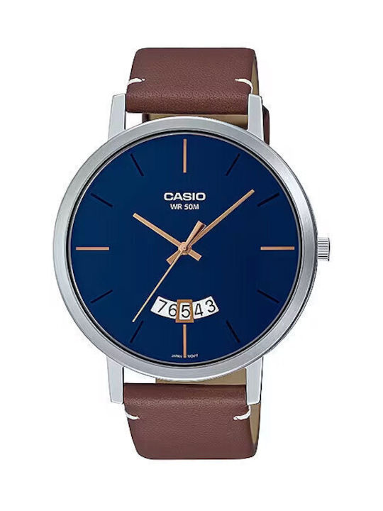 Casio Watch Battery with Brown Leather Strap