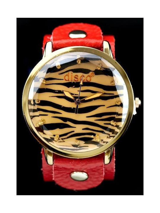 Inny Watch with Red Leather Strap