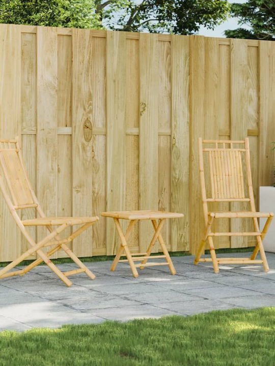 Outdoor Chair Bamboo Coffee 2pcs 46x66x99cm