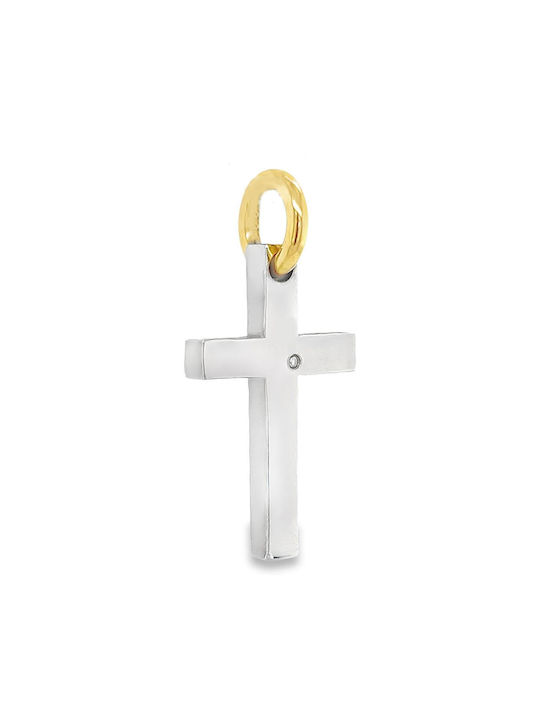 Xryseio Damen Weißgold Kreuz 18K