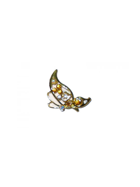 Broșă fluture 3.8cm X 3.4cm aurie 1 bucățică