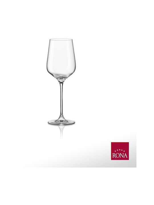 Rona Glass Set for White and Red Wine made of Glass in Red Color 450ml 4pcs