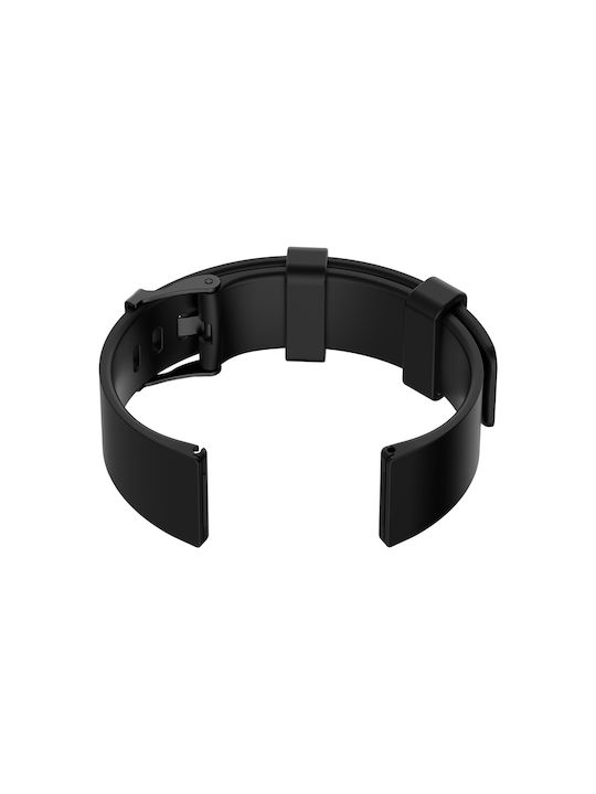 Brățară de ceas din cauciuc U15 Negru Negru 22mm