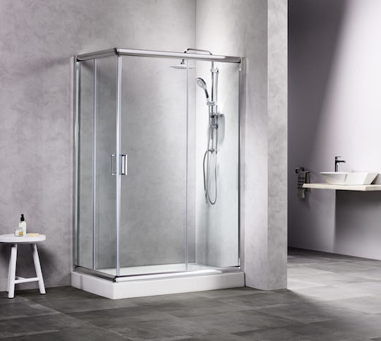 Tema Καμπίνα Ντουζιέρας με Συρόμενη Πόρτα 80x120cm Clear Glass
