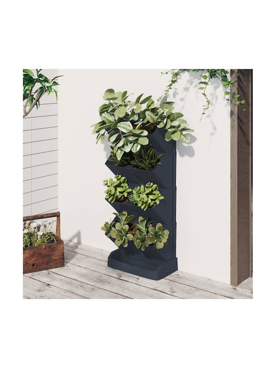 vidaXL Flower Pot Hanging 19.5x47.5cm Set 4pcs Charcoal 152207