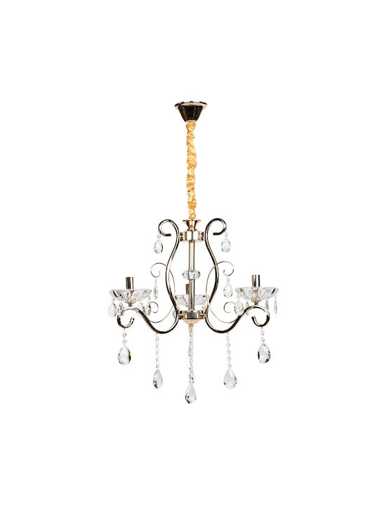 Keskor Chandelier with Crystals 3xE14 Gold 2315-03