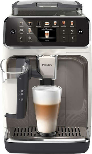 Philips Series 5500 Automatic Espresso Coffee Machine 1500W Pressure 15bar for Cappuccino with Grinder White EP5545/70