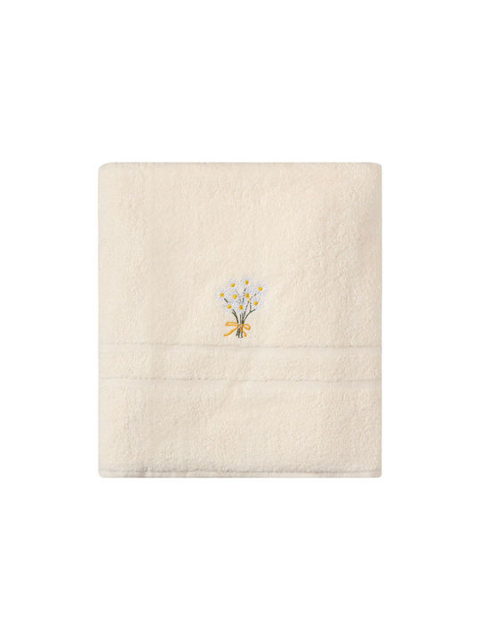 Silk Fashion Silk Fashion Bath Towel Chamomile 100x150cm Ivory