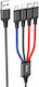 Hoco Geflochten USB zu Blitzschlag / Typ-C,TC-TC / Micro-USB Kabel 2A Schwarz 1m