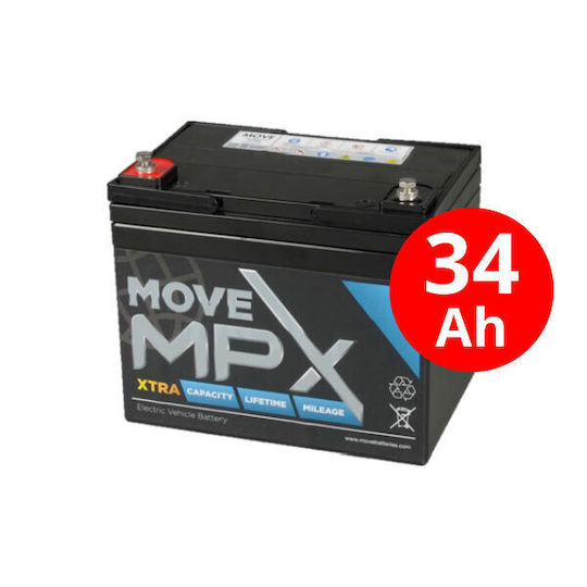 MVS In Motion Μπαταρία Φωτοβολταϊκών AGM 12V 36Ah (AGM-MPX34-12)