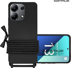Sonique Back Cover Silicon 0.5mm cu Curea Negru...
