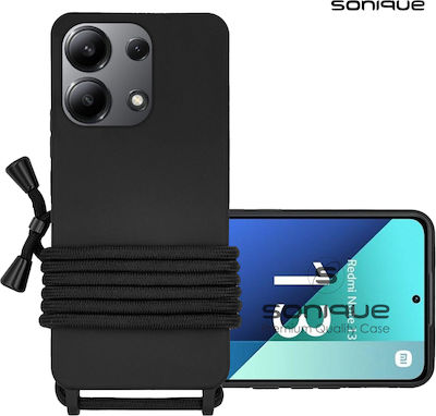 Sonique Coperta din spate Silicon 0.5mm cu Brățară Negru (Redmi Note 13 4G)