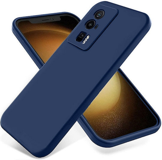 Soft Umschlag Rückseite Silikon Marineblau (Poco F5 Pro)