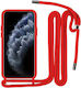 Colored Back Cover Silicone with Strap Red (Poco X5)