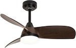 Lineme Ceiling Fan 91.5cm with Light and Remote Control Brown