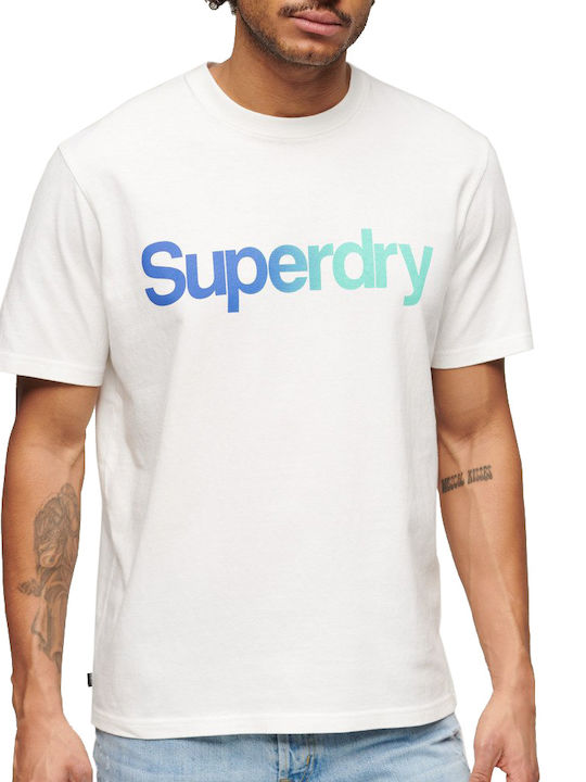 Superdry D4 Sdcd Core Ανδρικό T-shirt Κοντομάνικο Λευκό