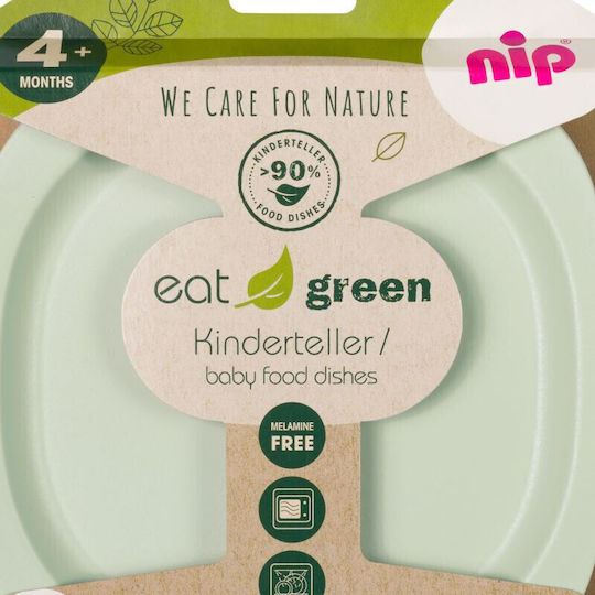 Nip Baby Food Plate made of Plastic Green 2pcs